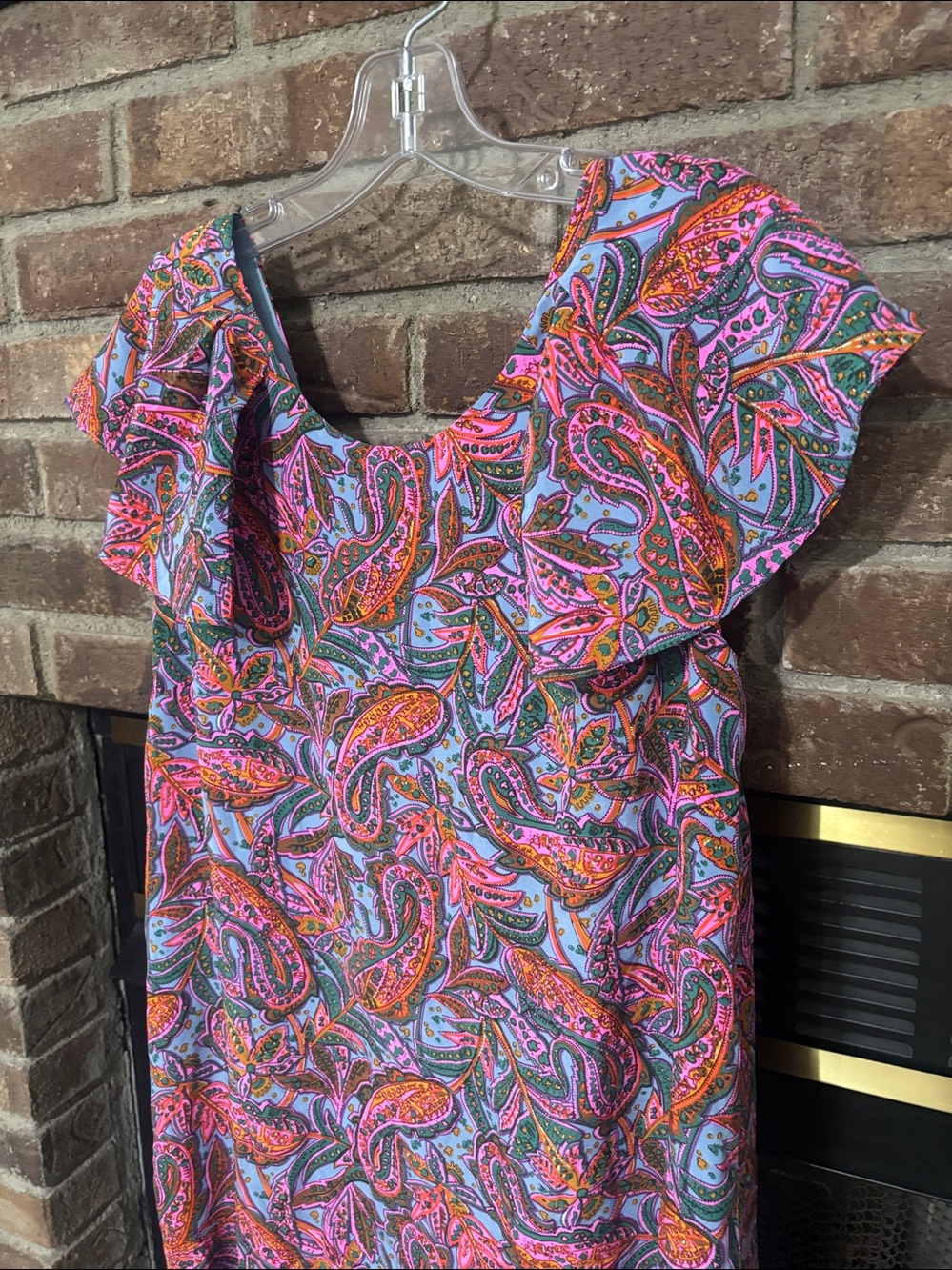 J.Crew Silk Ruffle Vibrant Paisley Floral Dress Size 12 NWT - Picture 5 of 14